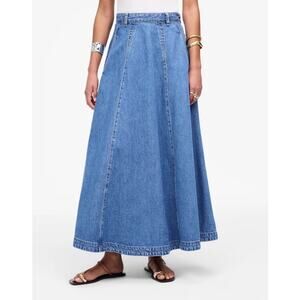 NWT Madewell Midi Skirt in Robertson Wash: Airy Denim Edition Size 32